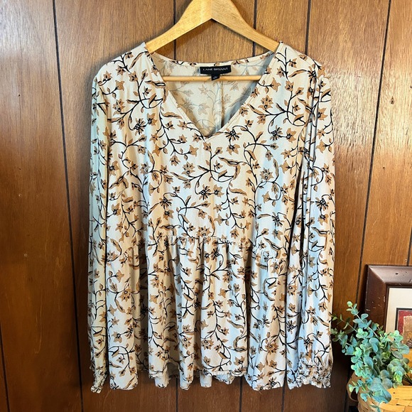 Lane Bryant Tops - Lane Bryant‎ Floral Print Long Sleeve Blouse Womens Size 20